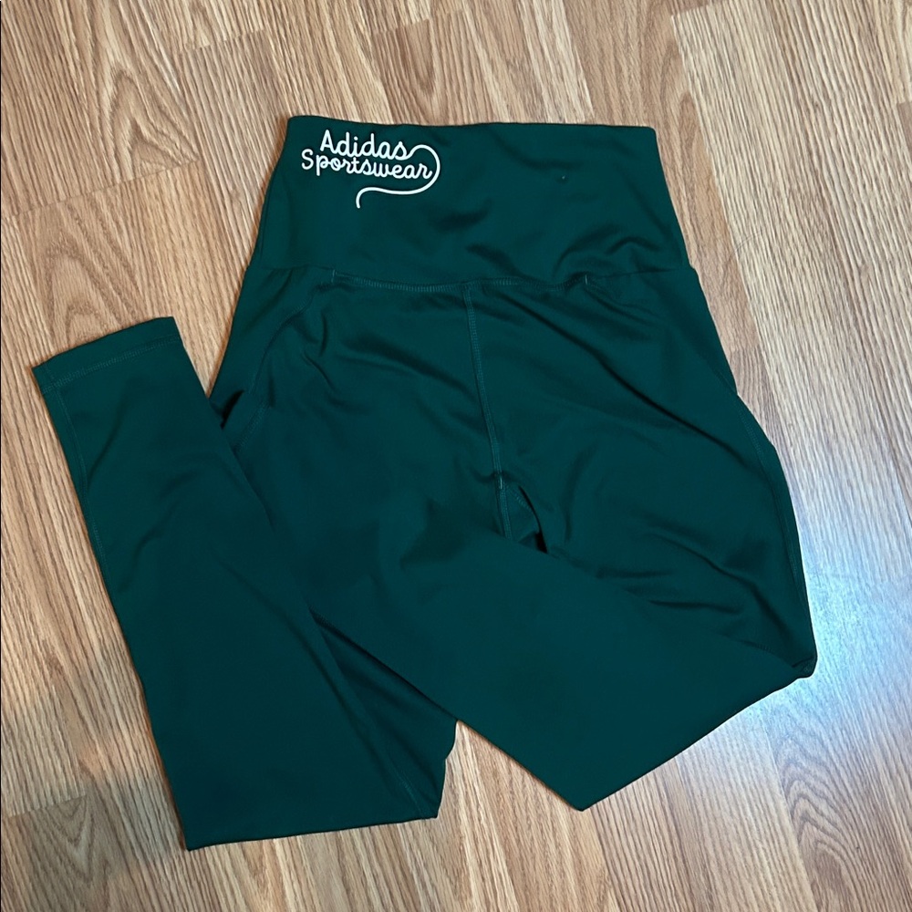 Adidas Women's Forest Green Leggings - Picture 4 of 4